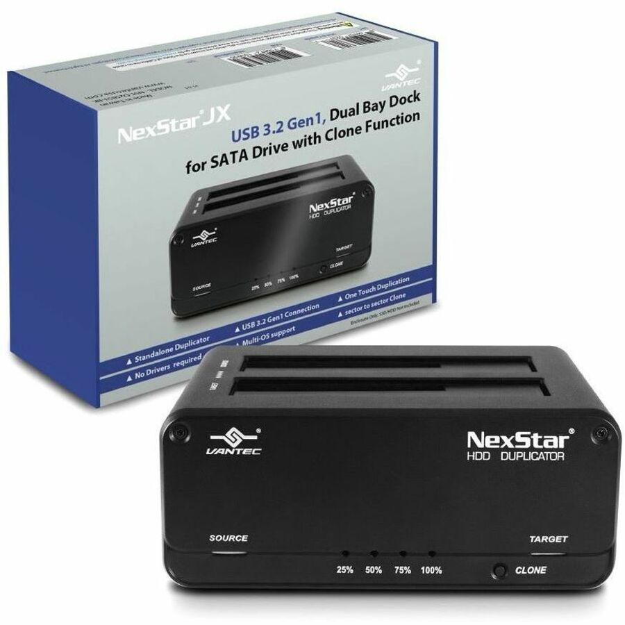NEXSTAR JX, USB 3.2 GEN1, DUAL BAY DOCK FOR SATA DRIVE WITH CLONE FUNCTION