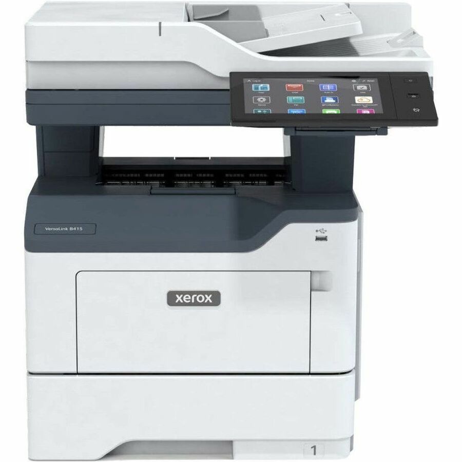 Xerox VersaLink B415 Wired Laser Multifunction Printer - Monochrome - Copier/Email/Fax/Printer/Scanner - 50 ppm Mono Print - 1200 x 1200 dpi Print - Automatic Duplex Print - Up to 175000 Pages Monthly - Color Flatbed Scanner - 600 dpi Optical Scan - Monoc