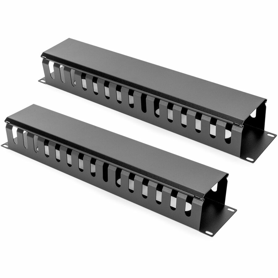 2U HORIZONTAL FINGER METAL DUCT RACK CABLE MANAGEMENT PANEL WITH COVER FOR 19 NE