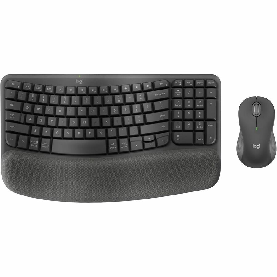 LOGITECH Wave Keys MK670 Keyboard & Mouse - USB Sans fil Bluetooth Clavier - Anglais (USA) - USB Sans fil Bluetooth Souris - Optique - 4000 dpi - 3 Bouton - Roulettes avec frein - AA, AAA - Comptible avec Ordinateur, Tablette, Smartphone pour PC, Mac