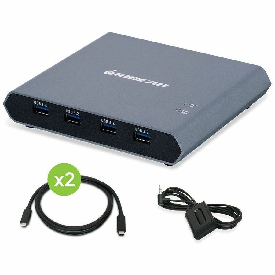 2-PORT 4K USB-C DESKTOP KVM WITH USB PERIPHERAL AND PASS THROUGH PD TAA COMPLIAN