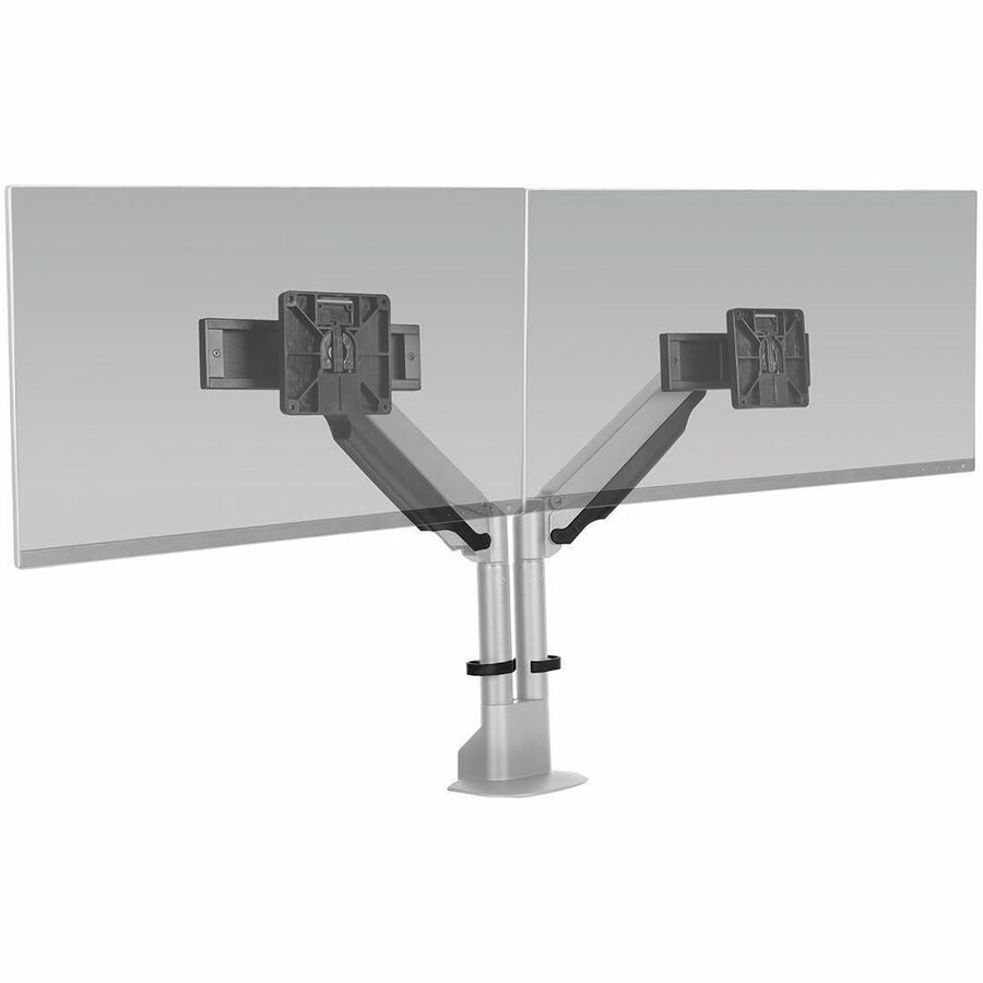 E2 Dual Monitor Arm, Silver, Holds 2.2-20 Lbs per Monitor, up to 27in Screen