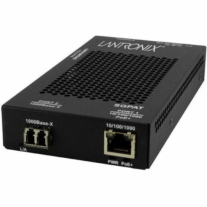 10/100/1000 POE+ RJ-45 TO 1000BASE-SX MM LC MEDIA CONVERTER WITH -UK PS