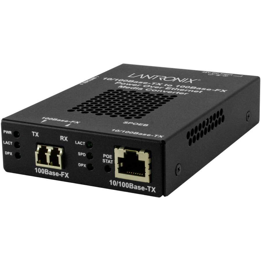 10/100BASE-TX RJ45 POE TO 100BASE-FX, MM LC, 2 KM WITH -SA POWER SUPPLY