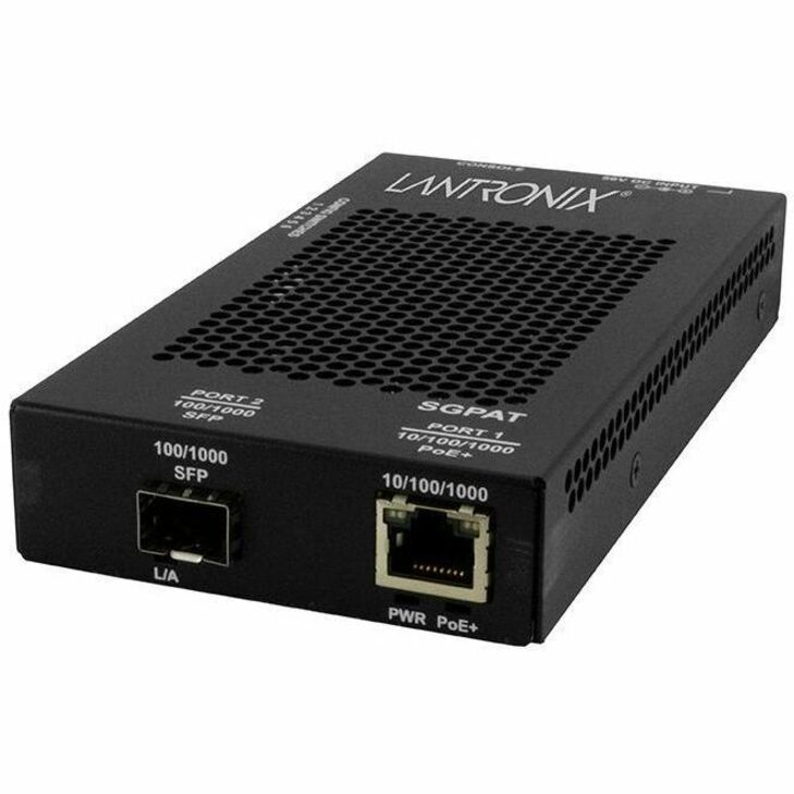 10/100/1000 POE+ RJ-45 TO OPEN DUAL SPEED SFP PORT MEDIA CONVERTER W/ -SA PS