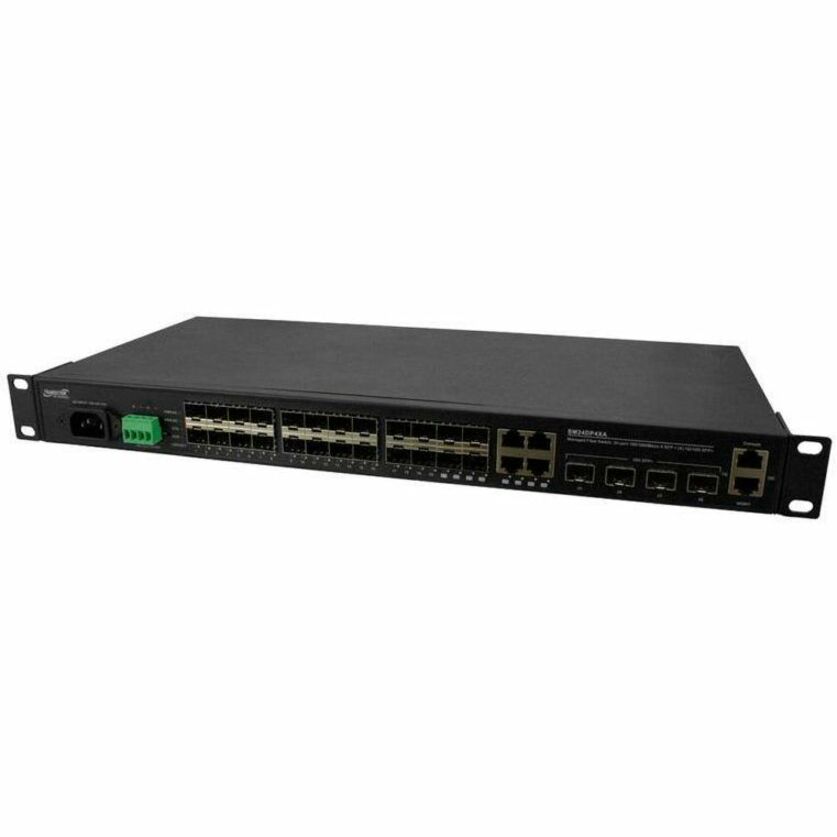 MANAGED FIBER AGGREGATION SWITCH, 20-PORT 100/1000 SFP, 4 SFP/RJ COMBO, 4 1G/10G