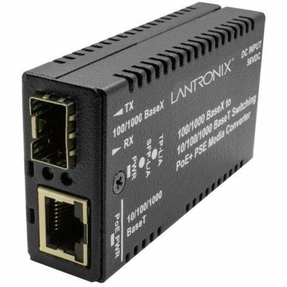 POE MEDIA CONVERTER 1GE TP TO FIBE SFPR MINI 802.3AT PSE W/ -BR PWR