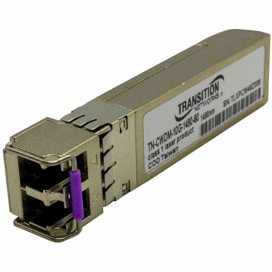TRANSCIEVER- SFP+, CC, 10GBASE-ZR, 10.3G, SM LC, CWDM, 1490, 80KM, 3.3V, DMI