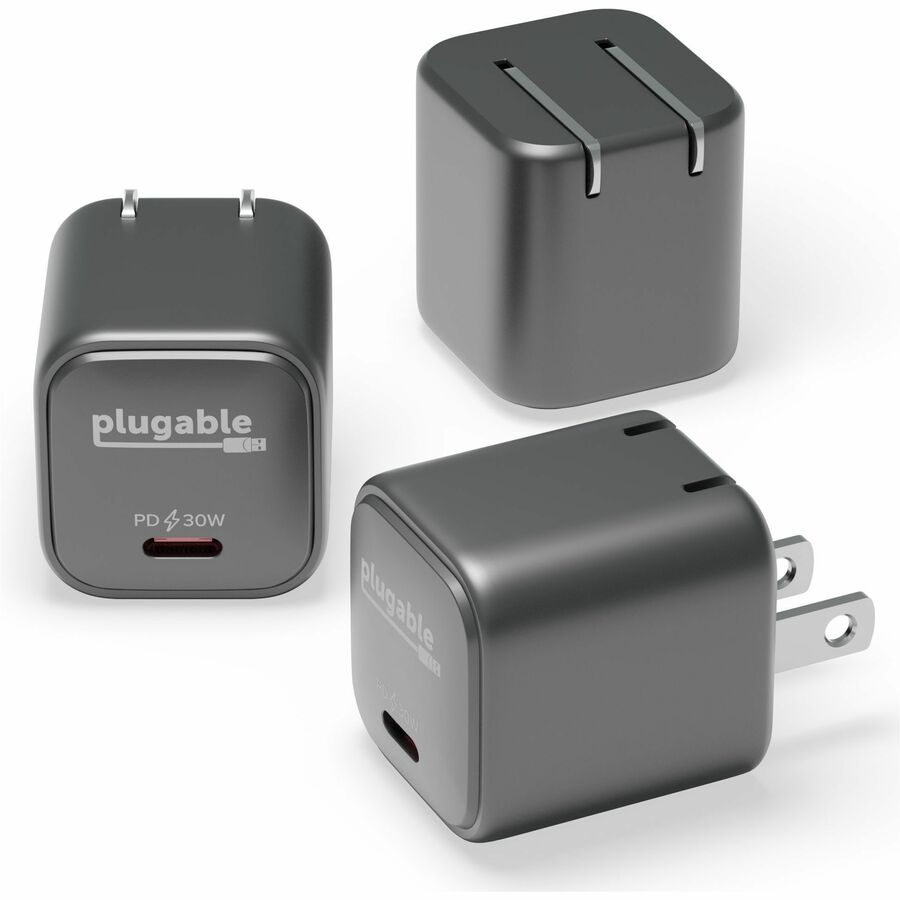 PLUGABLE GAN USB C CHARGER BLOCK, 30W PORTABLE CHARGER, FOLDABLE PRONGS, FOR IPH