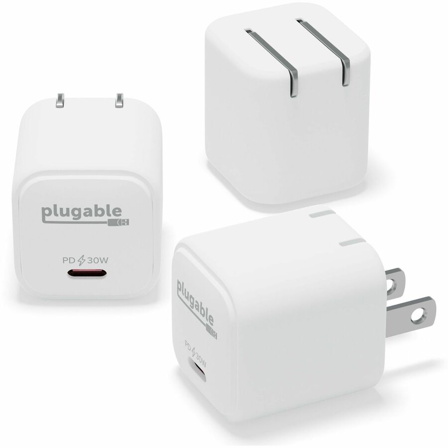 PLUGABLE GAN USB C CHARGER BLOCK, 30W PORTABLE CHARGER, FOLDABLE PRONGS, FOR IPH