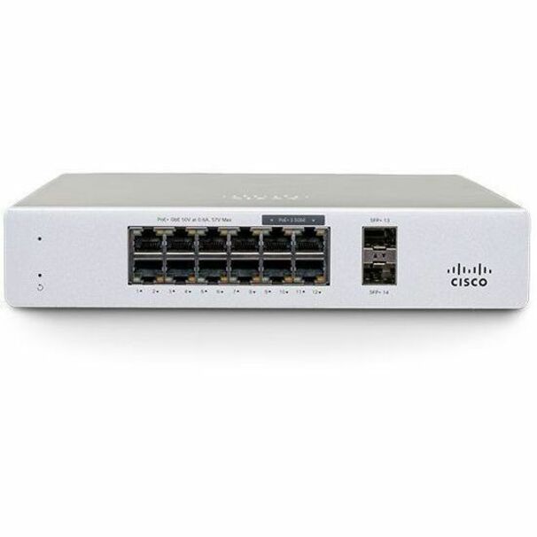 MERAKI MS130-12X CLOUD MGD. 8GE + 4X(2.5GE) 240W POE SWITCH