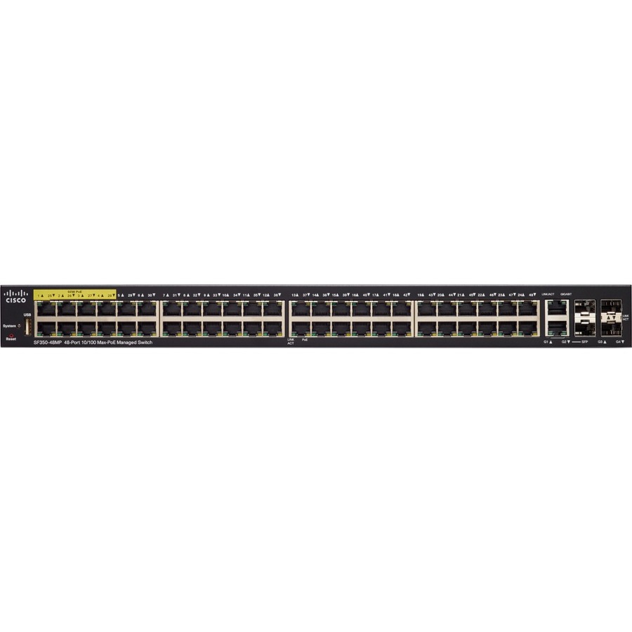 CISCO SF350-48MP 48PORT 10/100 POE MANAGED SW REMANUFACTURED
