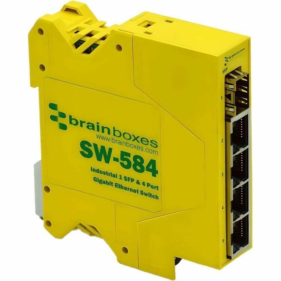 Brainboxes SW-584 Industrial 1 SFP 4-Port Gigabit Switch | Managed Ethernet