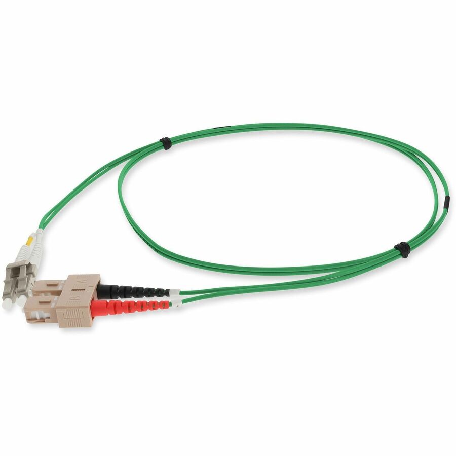 2M SC TO LC GREEN OM4 DUPLEX OFNP (PLENUM-RATED) FIBER PATCH CABLE
