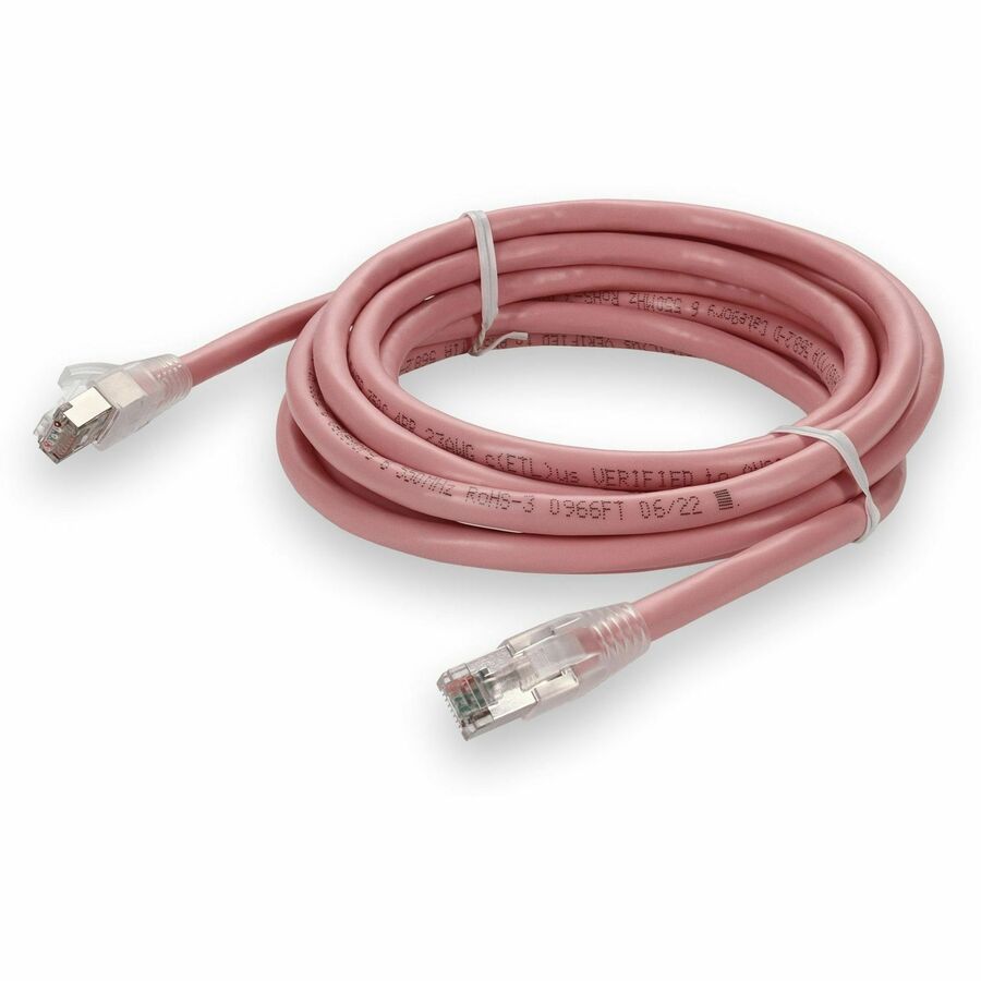 6FT PINK CAT 6 SHIELDED PVC ETHERNET CABLE SNAGLESS EASY CLEAR BOOT RJ-45 M/M