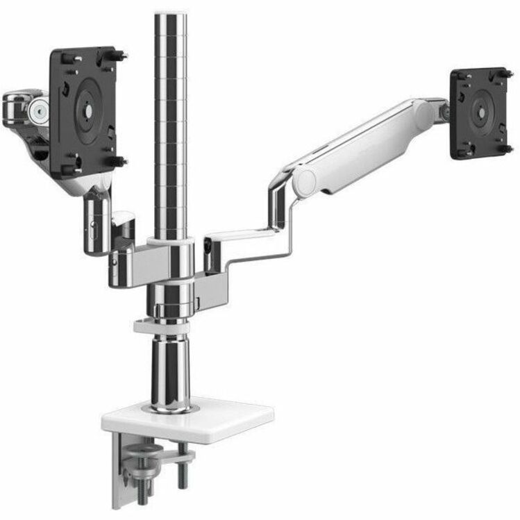 M/FLEX 2.1 FOR DUAL MONITORS - POLISHED ALUMINUM WITH WHITE TRIM