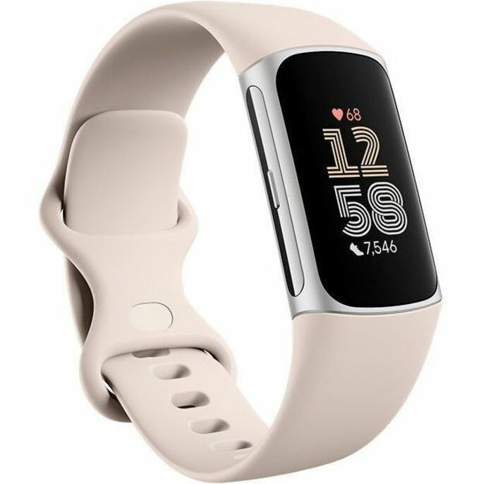 Google - Fitbit Fitbit Charge 6 Porcelain/Silver Aluminum