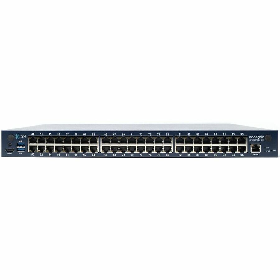 ZPE NODEGRID SERIAL CONSOLE PLUS. 96X RJ45 SERIAL ROLLED, 2X GBE, 2X SFP+, 4-COR