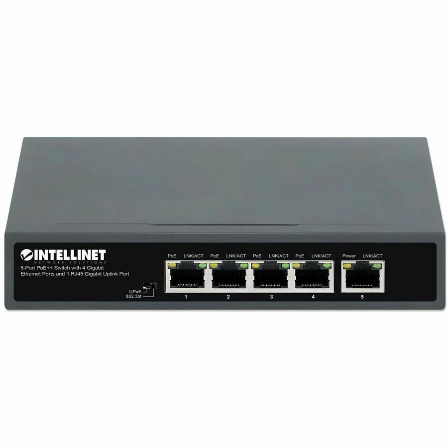 5-PORT POE++ SWITCH WITH 4 GIGABIT ETHERNET PORTS AND 1 RJ45 GIGABIT UPLINK PORT
