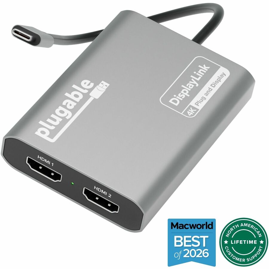 PLUGABLE USB-C DUAL 4K HDMI ADAPTER