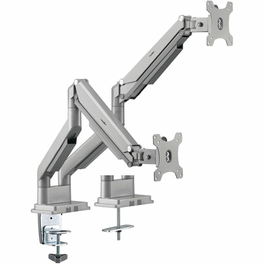 ERGOREACH ED4 PREMIUM ALUMINUM DUAL ERGONOMIC MONITOR ARM, C-CLAMP & GROMMET -