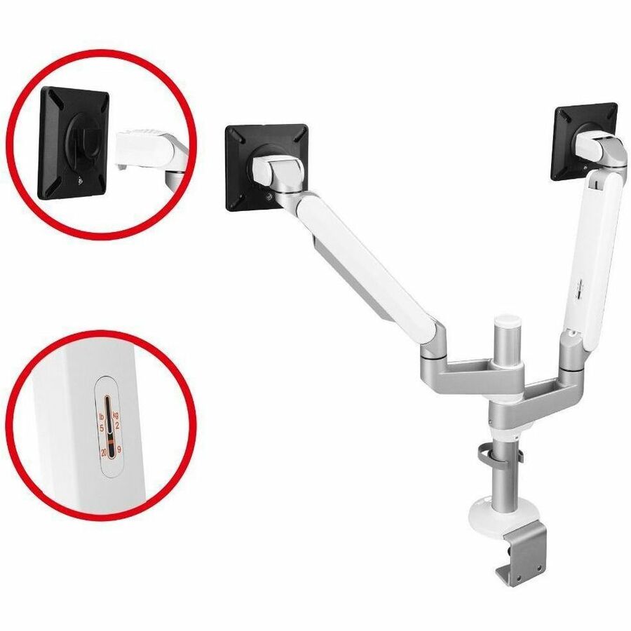 SIIG MTPRO DESK MOUNT DUAL ARM FITS UP TO 32IN MECHANICAL SPRING, FULL MOTION,