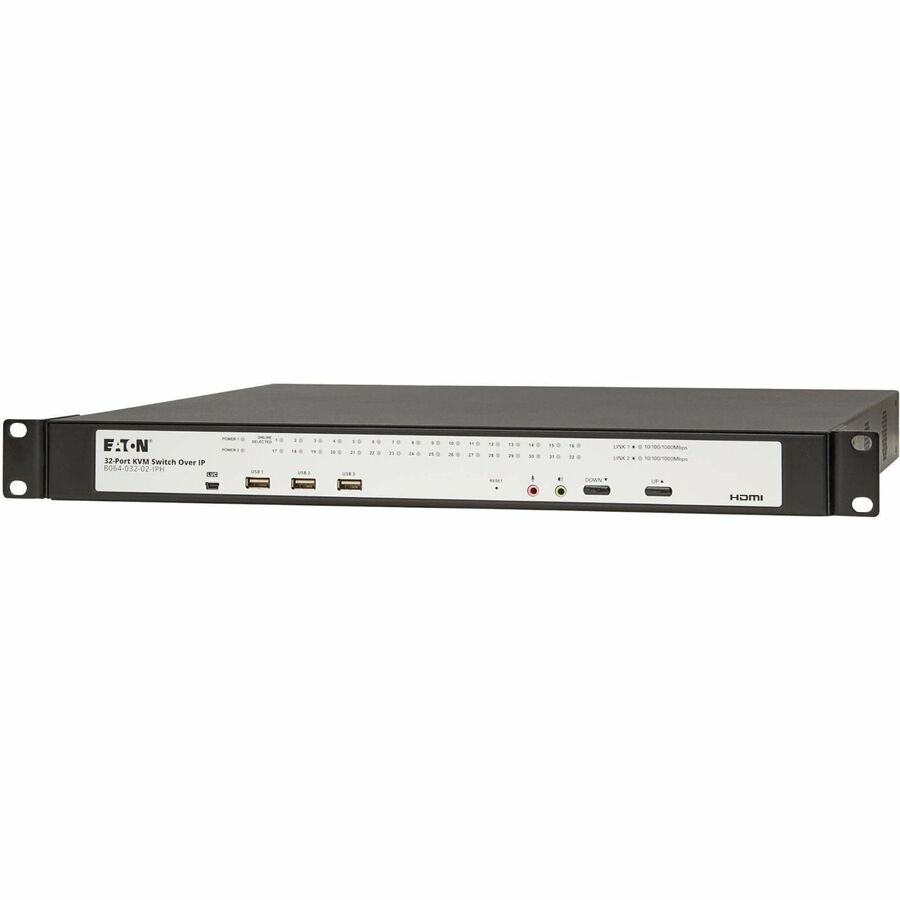 EATON 32-PORT CAT5E KVM OVER IP SWITCH - VIRTUAL MEDIA, 1 REMOTE/1 LOCAL USER, H