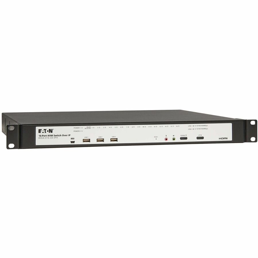 EATON 16-PORT CAT5E KVM OVER IP SWITCH - VIRTUAL MEDIA, 4 USERS (REMOTE + 1 LOCA