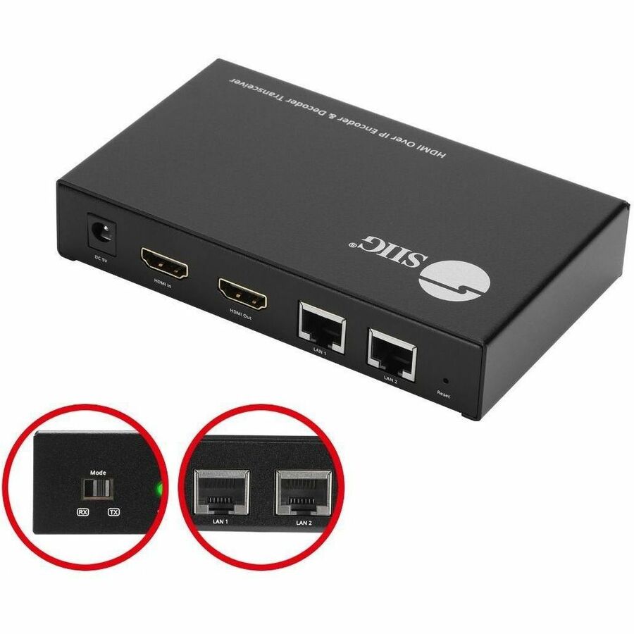 AVPRO HDMI OVER IP ENCODER & DECODER TRANSCEIVER, TX/RX MODE SWITCHING, CASCADIN