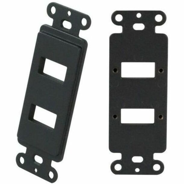 MOFO PASS-THRU PLATE, WALLPLATE (DECORA), DOUBLE MOFO KNOCKOUT BLACK
