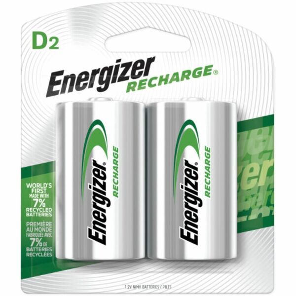 ENERGIZER D 2500mAh NiMH Rechargeable Battery 2 Pack