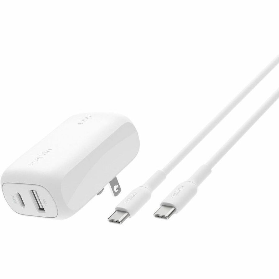 PD 42W PPS USB-C WALL CHARGER, W/1M PVC C-C, WHT