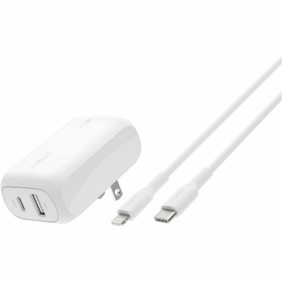 PD 42W PPS USB-C WALL CHARGER, W/1M PVC C-LTG, WHT