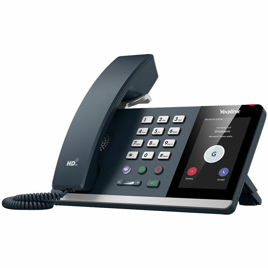 Yealink IP Phone - Corded - Bluetooth, Wi-Fi - Wall Mountable, Desktop - Classic Gray - 4" LCD - 2 x Network (RJ-45)