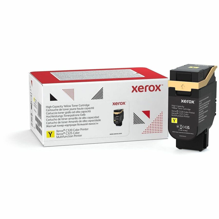 GENUINE XEROX YELLOW HIGH CAPACITY TONER CARTRIDGE, XEROX C325 COLOR PRINTER, (U