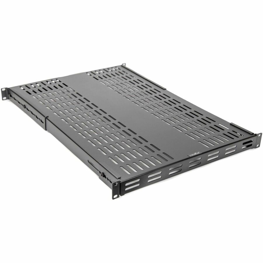 1U UNIVERSAL ADJUSTABLE MOUNTING DEPTH VENTED STEEL SHELF - 265LBS 120KG WEIGHT