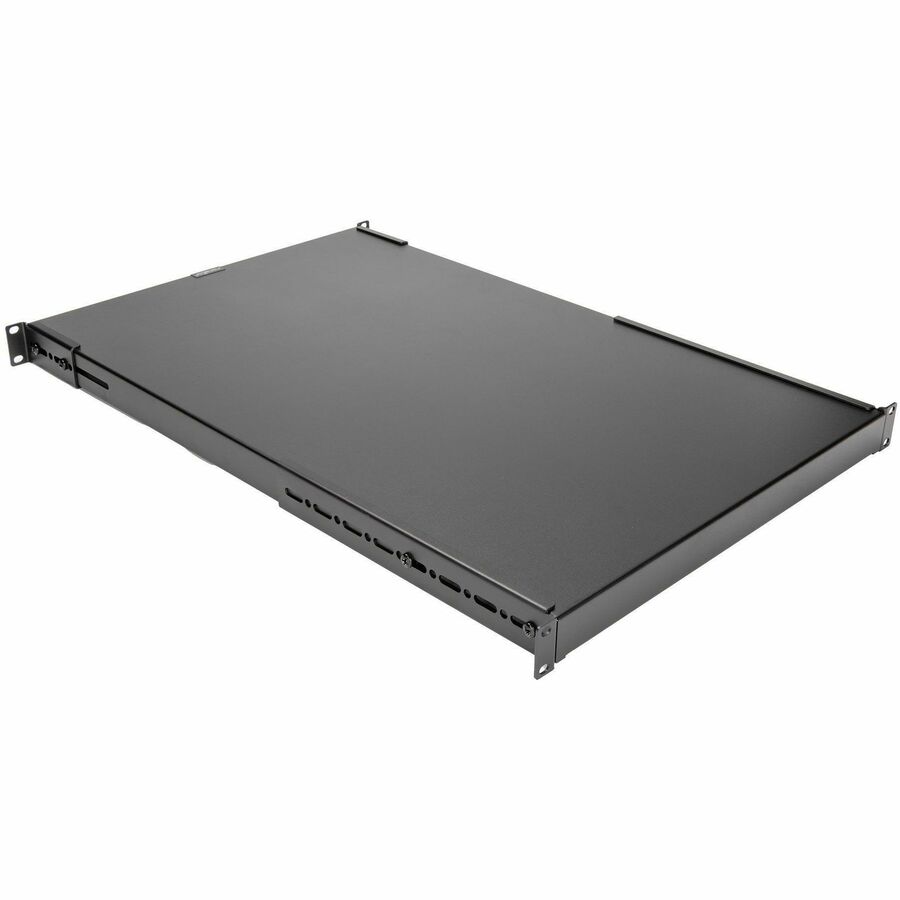 1U UNIVERSAL ADJUSTABLE MOUNTING DEPTH STEEL RACK SHELF - 265LBS (120KG) MAX WEI