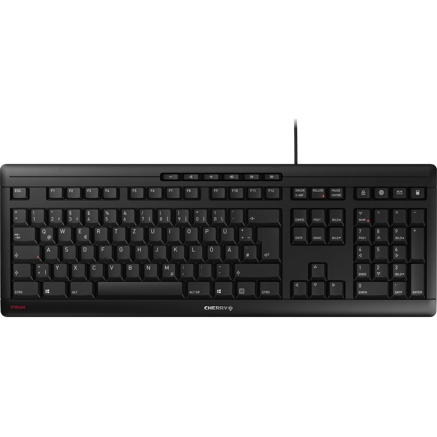 CHERRY STREAM KEYBOARD, CORDED, BLACK FRENCH