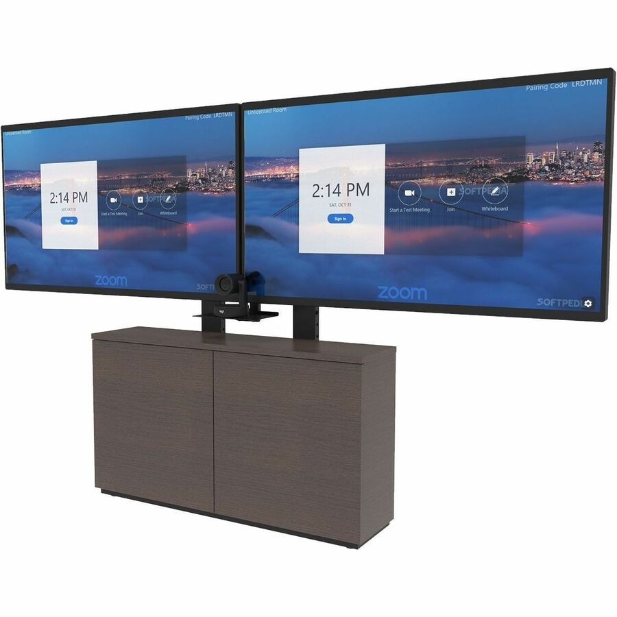 2BAY, LOW PROFILE, AV CABINET INC DUAL 45-82IN DISPLAY MOUNT, 12RU SLIDING, ROTA