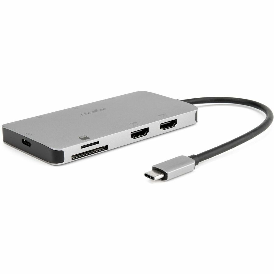 USB-C MULTIPORT ADAPTER, 8-IN-1 HUB - 2X HDMI PORTS - 3X USB-A - SUPPORTS DP 1.4