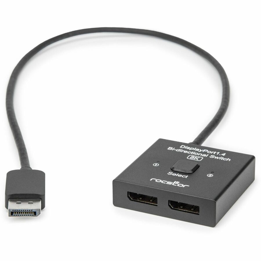 PREMIUM 2X1 8K/4K DISPLAYPORT 1.4 BI-DIRECTIONAL KVM SWITCH - FIXED 1.6FT DISPLA