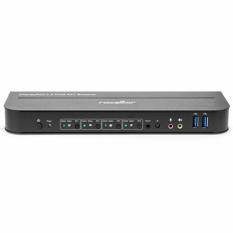SOLIDKVM SK04 DISPLAYPORT 1.4 AND USB 3.0 4X1 KVM SWITCH 4K@60HZ- 4-PORT DISPLAY