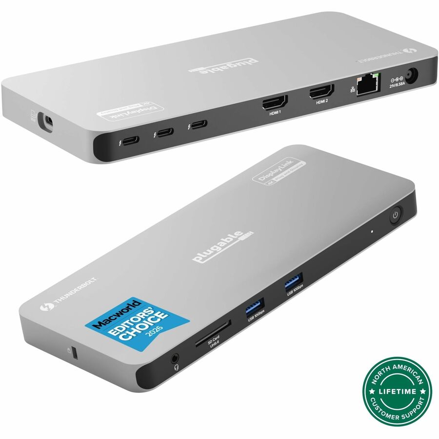 Plugable Thunderbolt 4 Dock for Quad Monitors 100W, Thunderbolt Docking Station