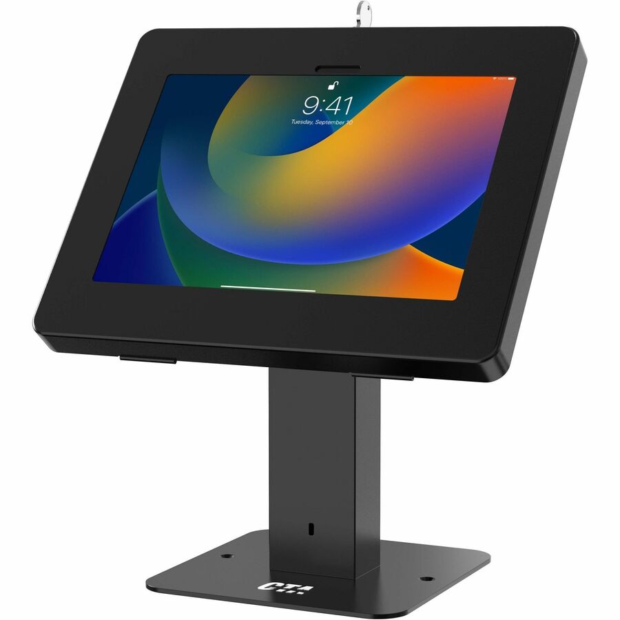 SLEEK ROTATING DESK MOUNT WITH SECURITY ENCLOSURE FOR 9-11 TABLETS (BLACK)