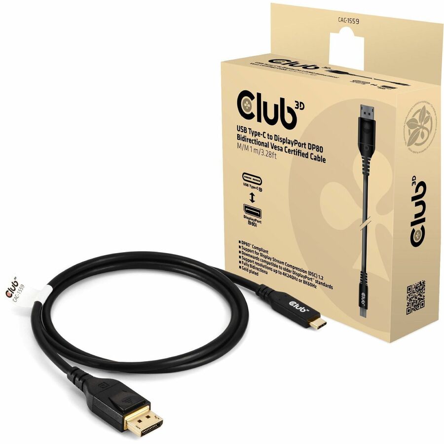 DP80 DISPLAYPORT TO C 1M/3.28FT CABLE