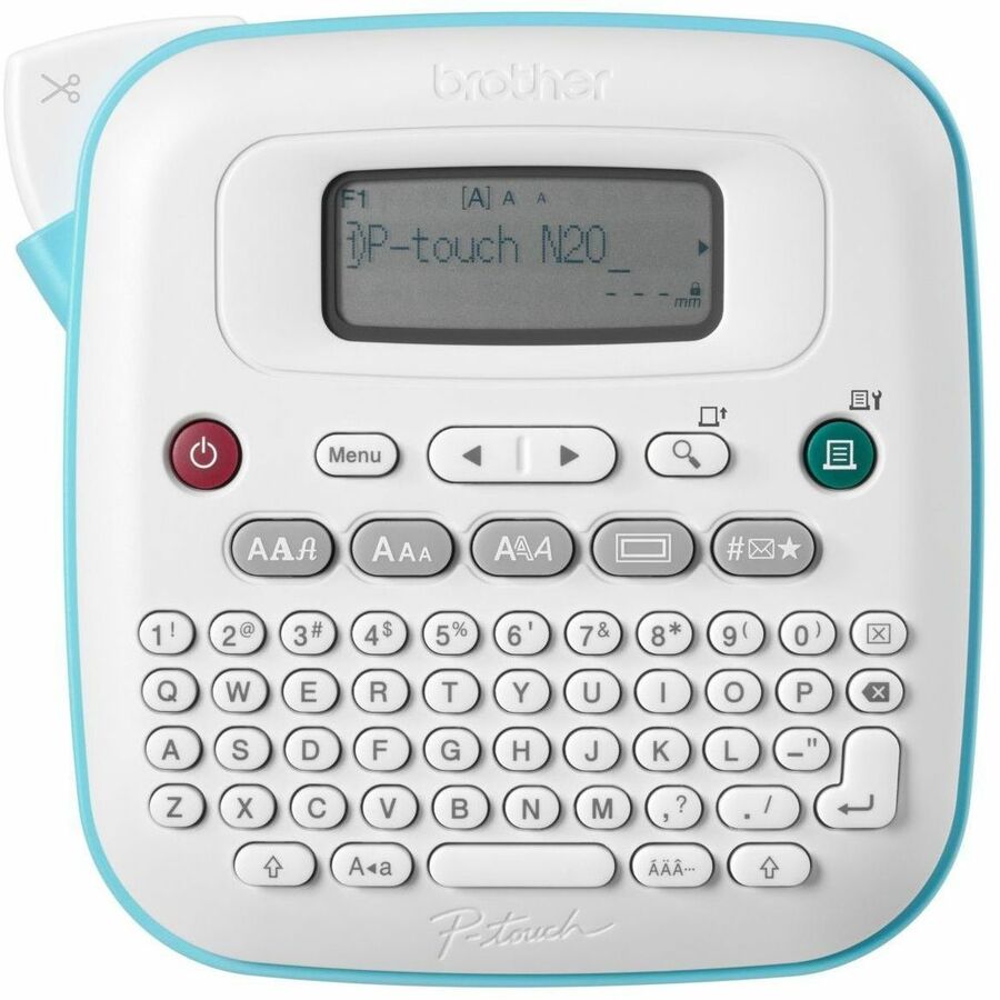 Brother P-touch PT-N20 - Thermal Transfer - 0.47 in/s (12 mm/s) Mono - 3 Fonts - 3 Font Size - 7 Text Style - 180 dpi - Label - 0.47" (11.94 mm) - Battery - 6 Batteries Supported - AAA - White, Teal - Desktop, Handheld - QWERTY, Manual Cutter, Auto Number