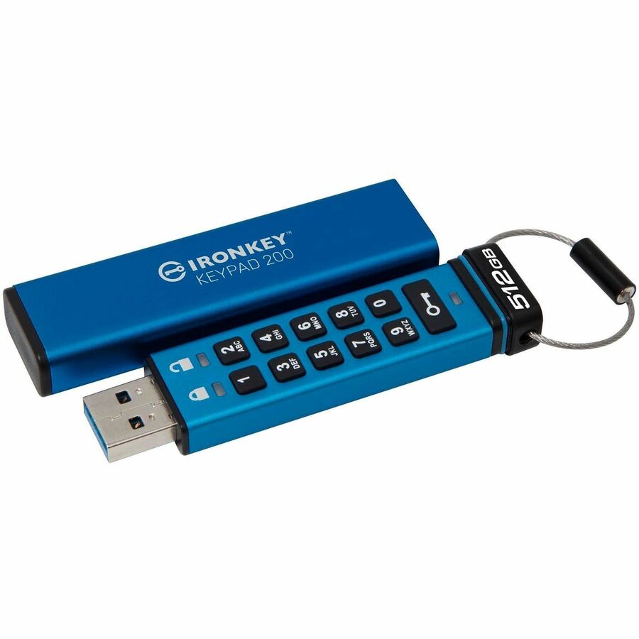 Kingston Secure USB 512gb Ironkey Keypad 200 Fips 140-3 Lvl 3 Pending AES-256 Encrypt