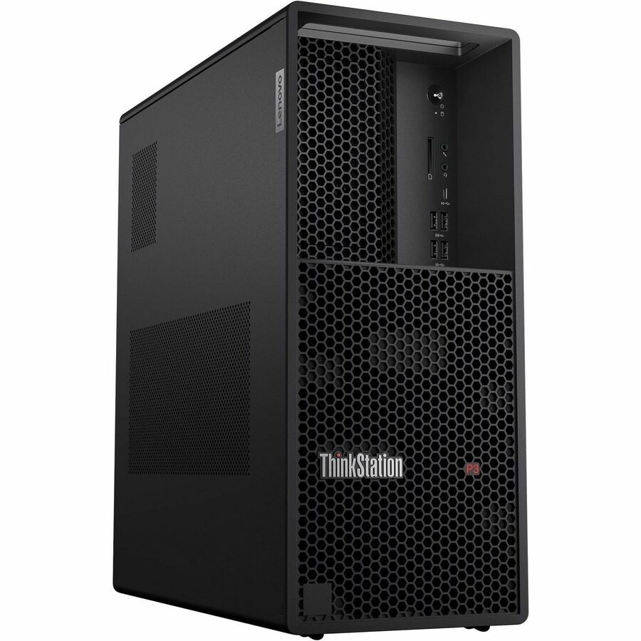 ThinkStation P3 Tower, Intel Core i714700 vPro Ecores up to 4.20GHz, 33MB, Windows 11 Pro 64, 32.0GB, 1x1TB SSD M.2 2280 PCIe Gen4 Performance TLC Opal, Intel UHD Graphics 770, BT 5.1 or above, Intel AX211vPro, 3YR Premier NBD, USB, Traditional, BlackEngl