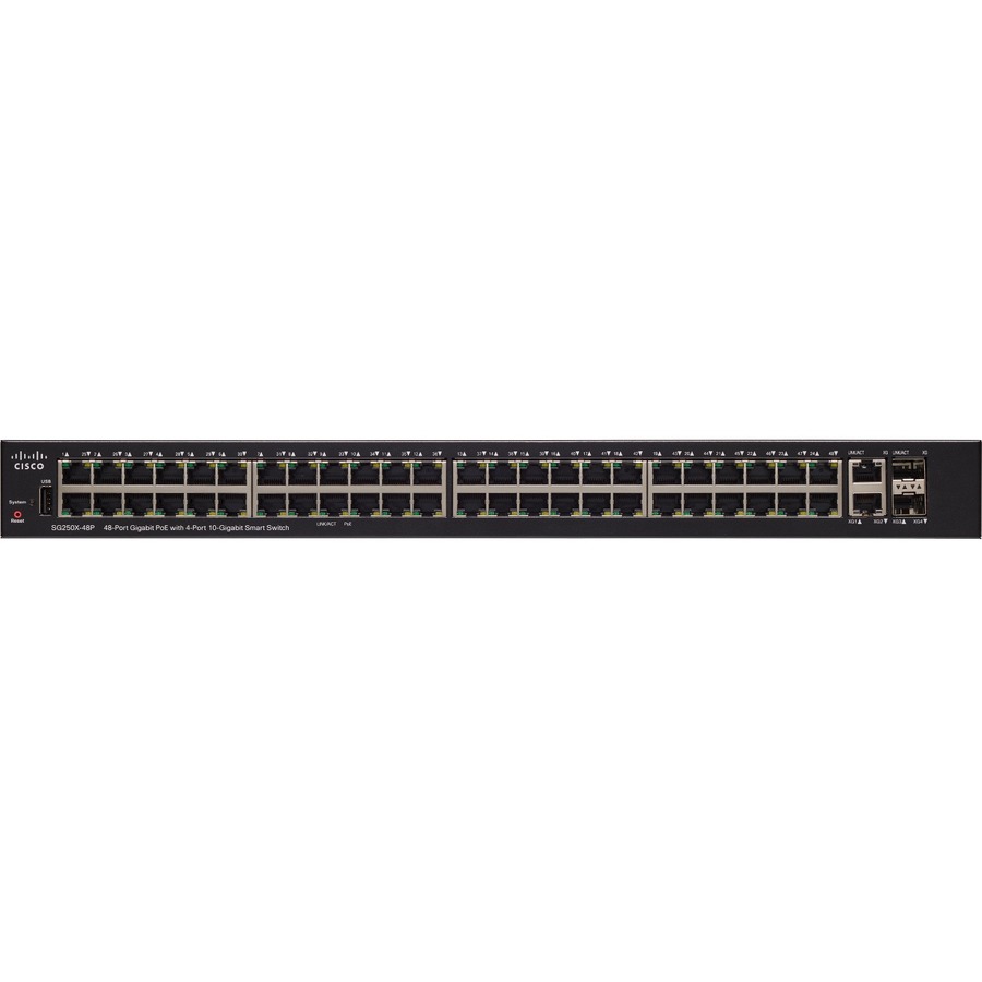 SG250X-48P48-PORTGBPOESMARTSWITCHW/10GUPLINKS REMANUFACTURED