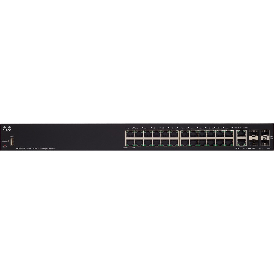 CISCO SF350-24 24-PORT 10/100 MANAGED SWITCH REMANUFACTURED
